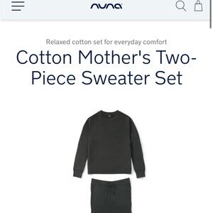 Nuna Cotton Mother's Two-Piece Sweater Set - Dark Gray